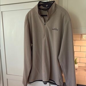 Eddie Bauer Beige Quarter-Zip Men's Shirt
